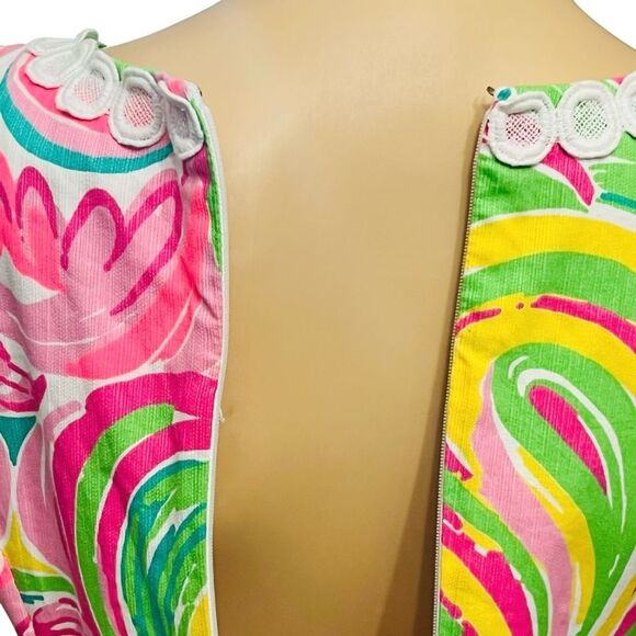 Lilly Pulitzer Dress Mila Shift Embroidery Multi All Nighter Flamingo Back/Zip 0 - Picture 10 of 16